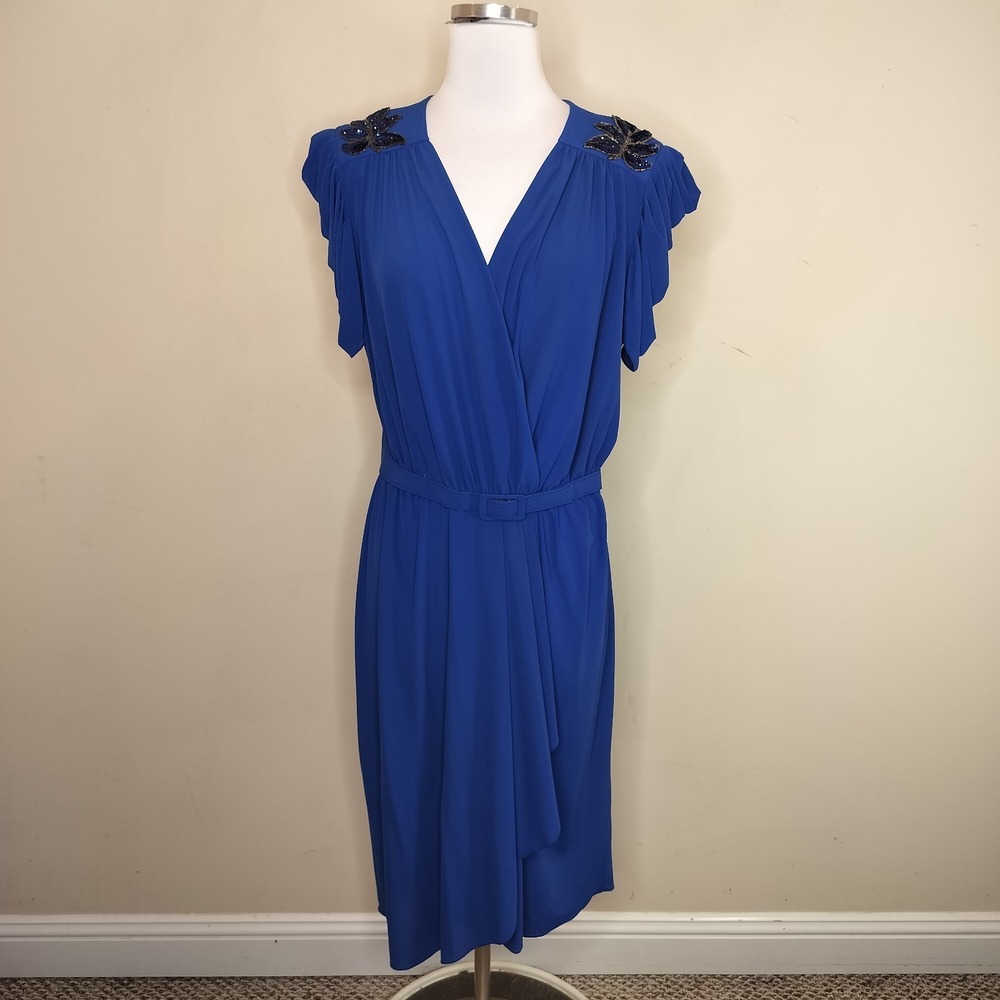 Rimini Vintage Wrap‎ Cocktail Dress Sequin Embellished 80s Belted